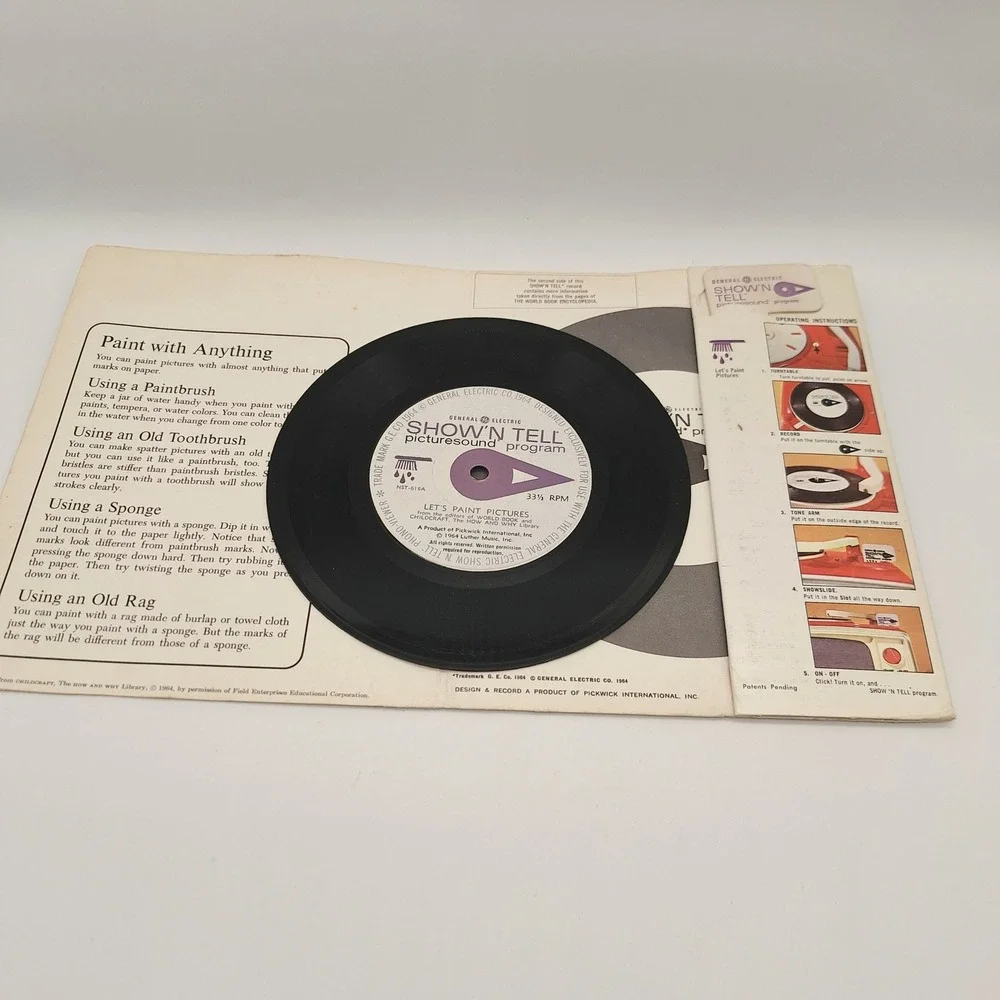 Vintage GE Show'N Tell Picturesound Program Disney Mickey Bambi Lot of 5 1960s